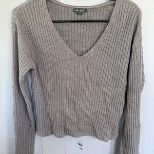 V-Neck Ribbed Sweater